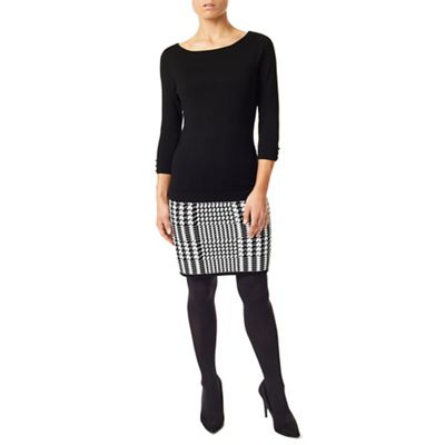 Lacy Houndstooth Knitted Dress